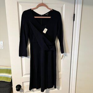 NWT Giorgio Armani Navy Dress Ponte Knee Length 3/4 Sleeve Ponte Fabric